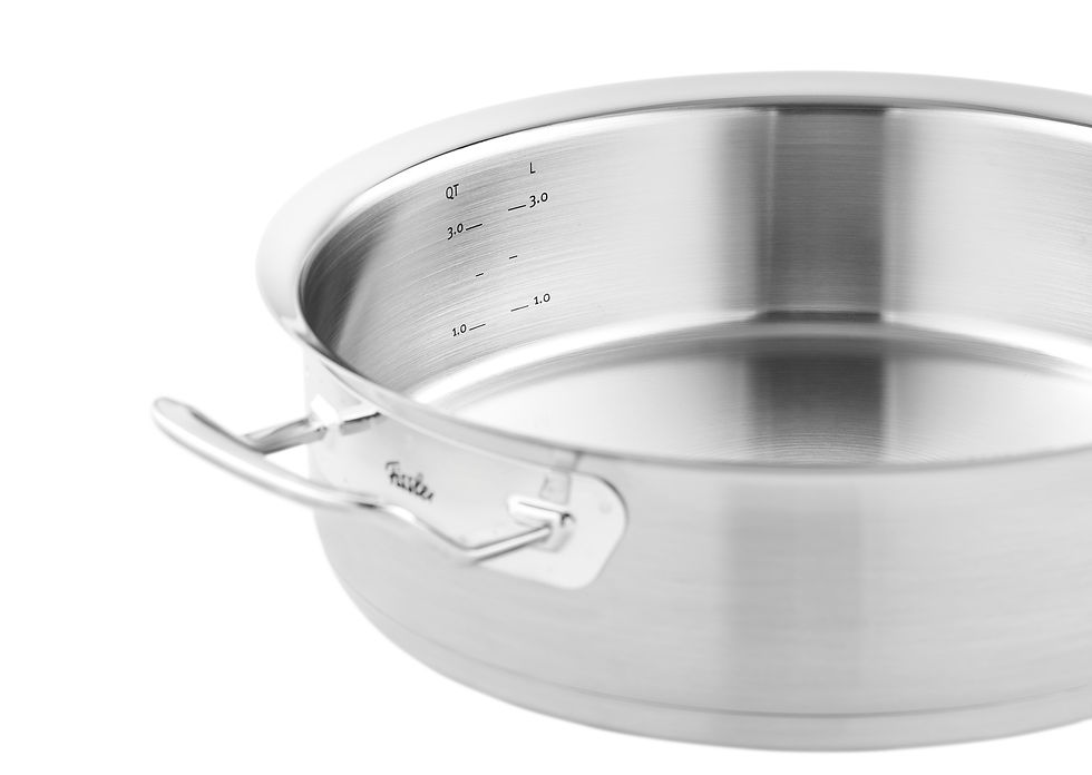 Fissler stainless steel serving pan with handles