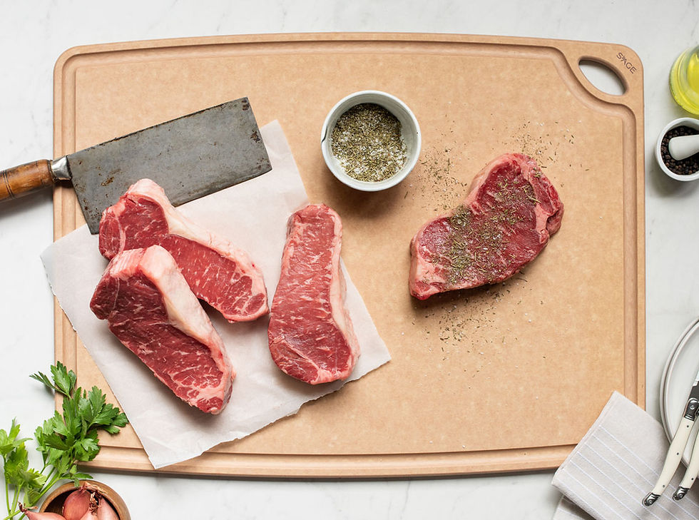 Sage extra large 24" x 18" carving board with food