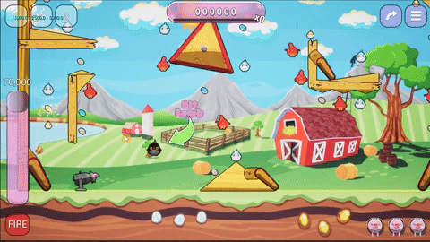GIF of the crow bomb in Piggy Payback!