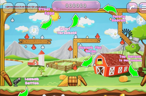 GIF of the cannon or piggy launcher in Piggy Payback!