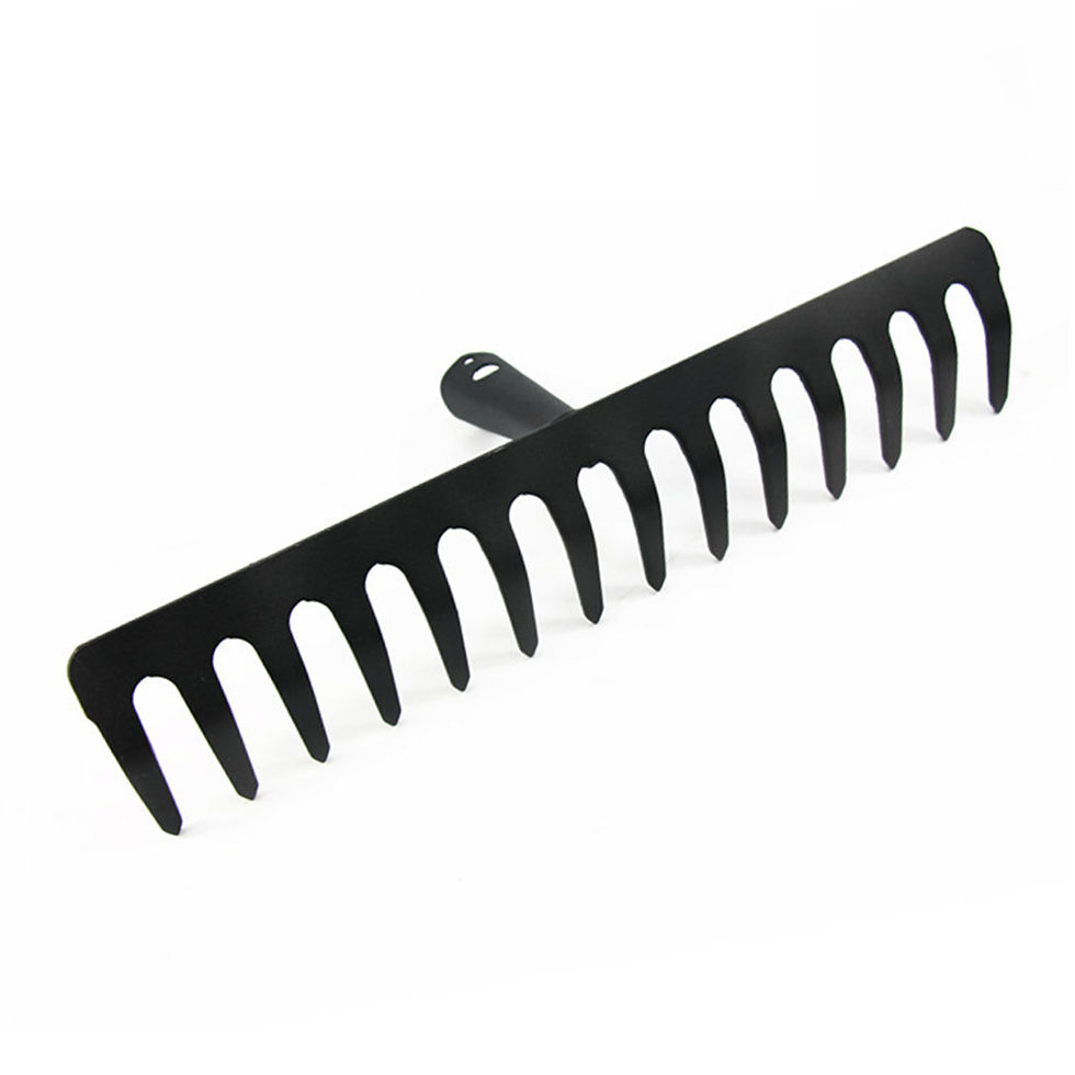 Thumbnail: Farming Rake Stainless Steel Rake 14-Tooth Hay Deciduous Rake Pine Soil Rake Gar