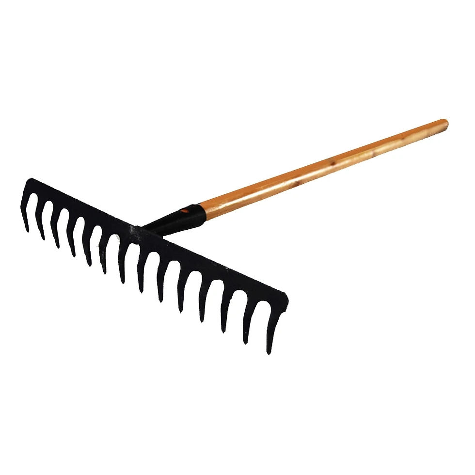 Thumbnail: Farming Rake Stainless Steel Rake 14-Tooth Hay Deciduous Rake Pine Soil Rake Gar