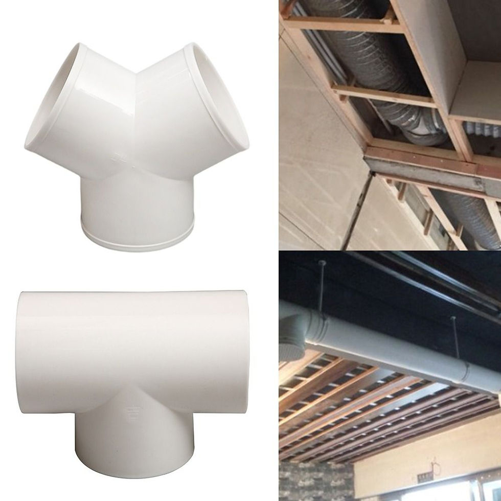 Thumbnail: 100/150/200mm Ducting T/Y Duct Connector Quick Ventilation Tube Joint Coupler 3 