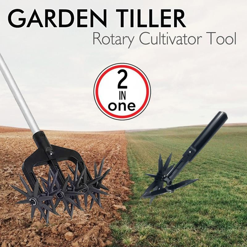 Thumbnail: Weeding Digging Grass Turning Tool 2 In 1 Garden Rotary Tiller Lawn Ripper Land 