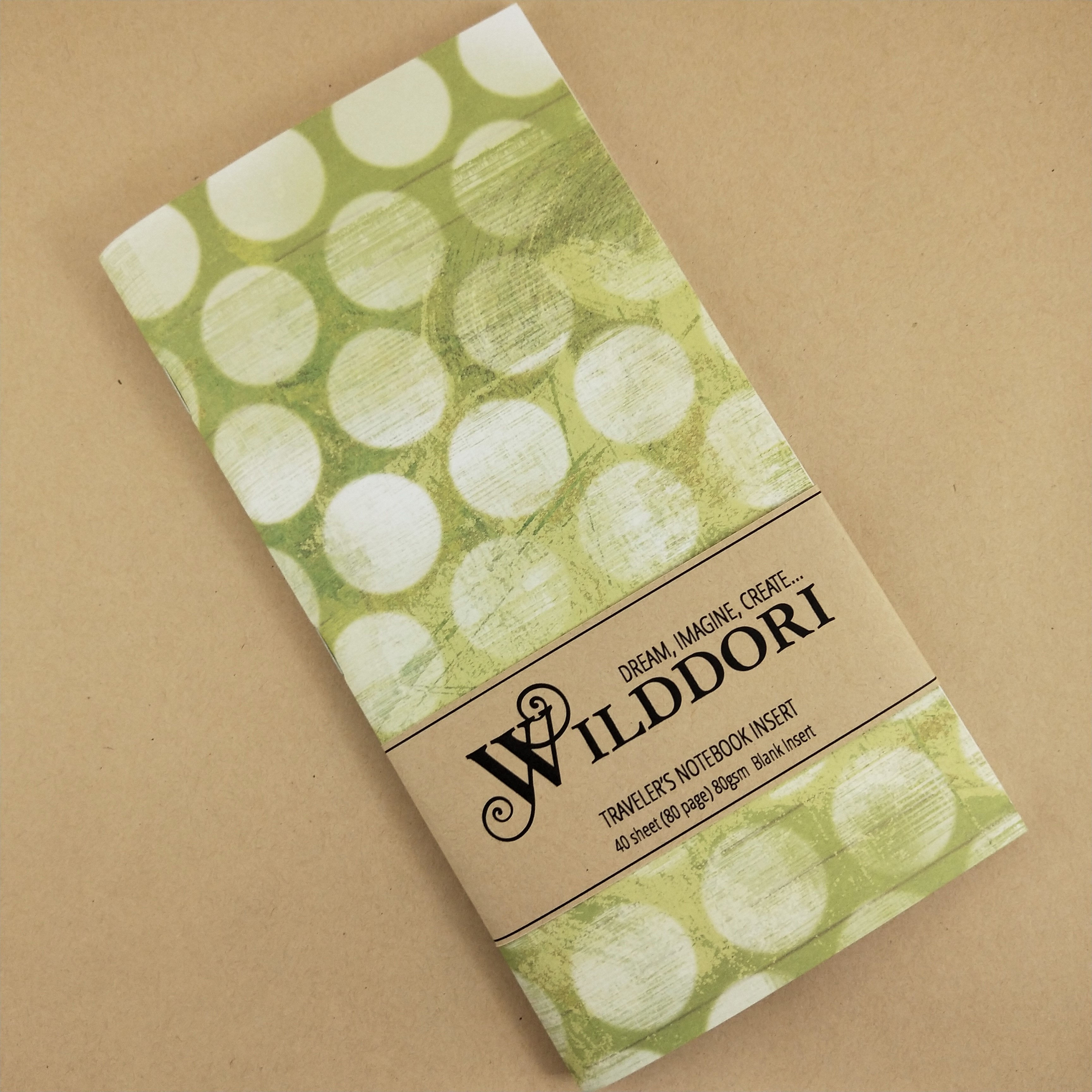 Wilddori 'Vintage Green Spot' Blank Regular Traveler's Notebook Inser