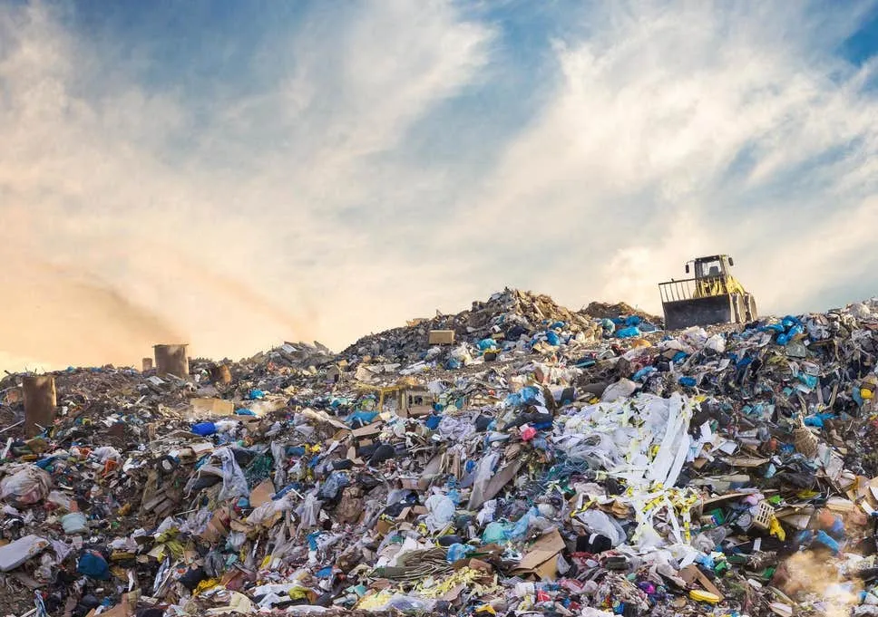 Textile waste landfill site
