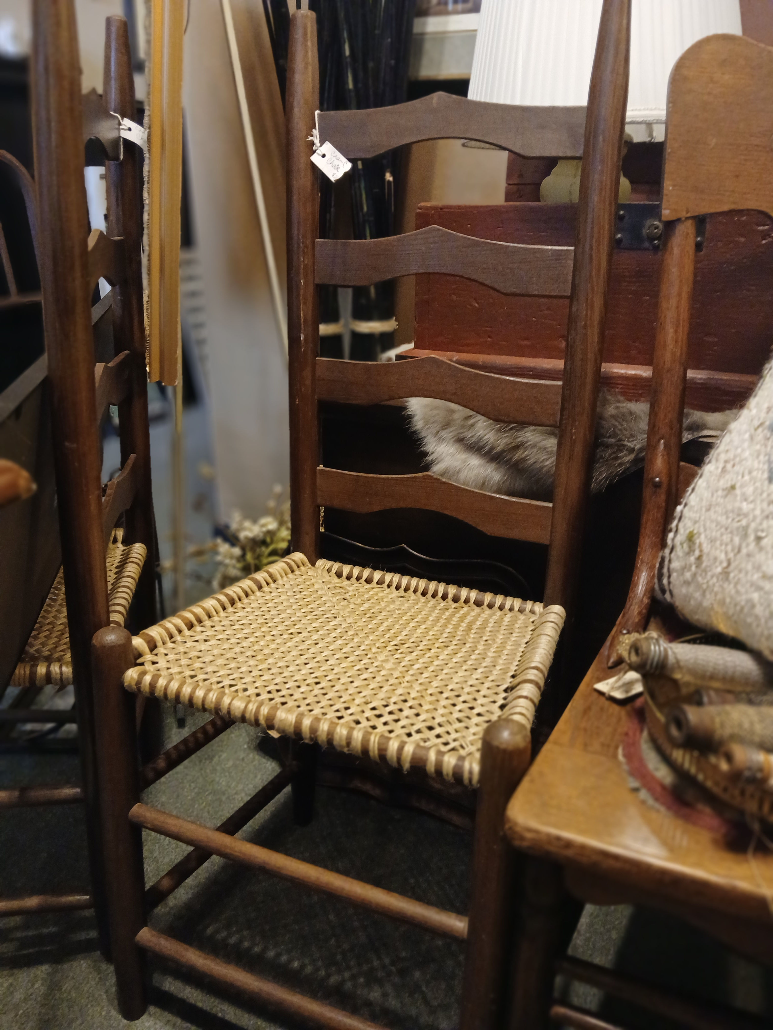 Wooden Chair with Woven Seat