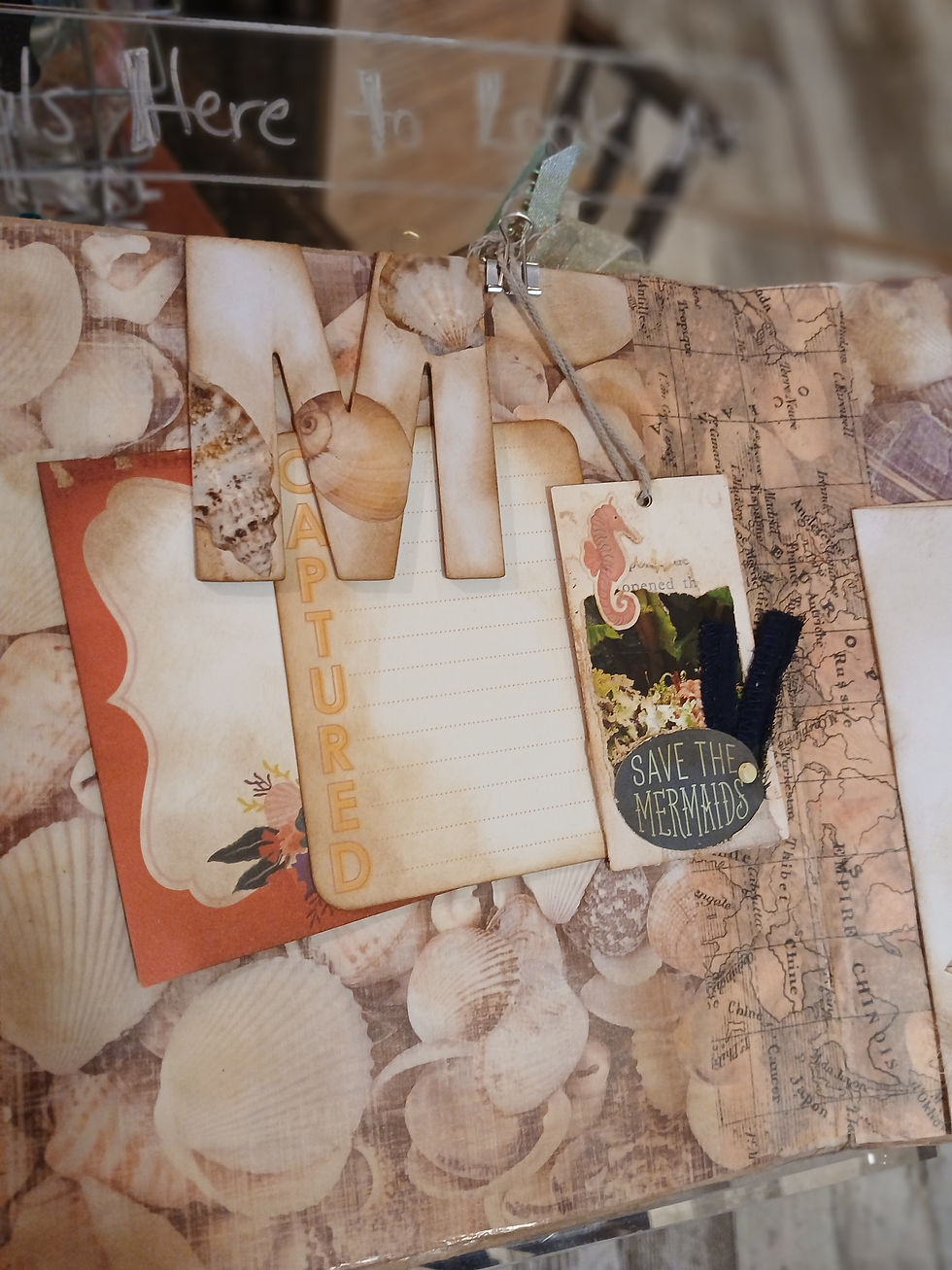 Thumbnail: OOAK Mermaid Junk Journal with Pen~ Hand-dyed Papers