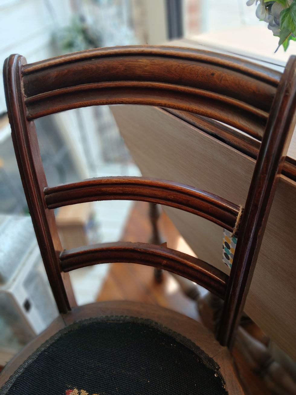 Thumbnail: Antique Victorian Era Chair with Needlepoint Seat