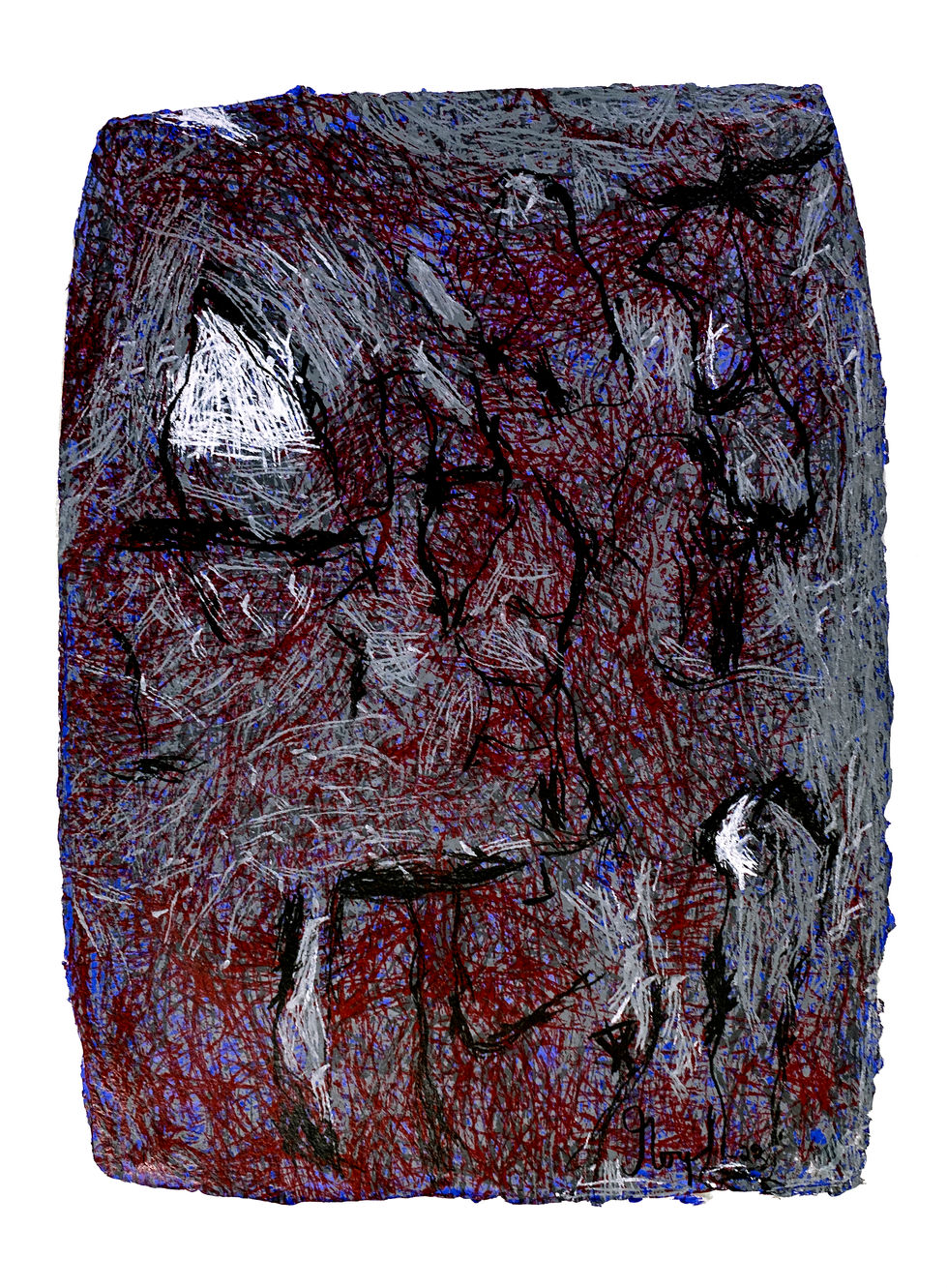 Untitled I . acrylic on paper 600 GSM of archival quality . 23" x 32"