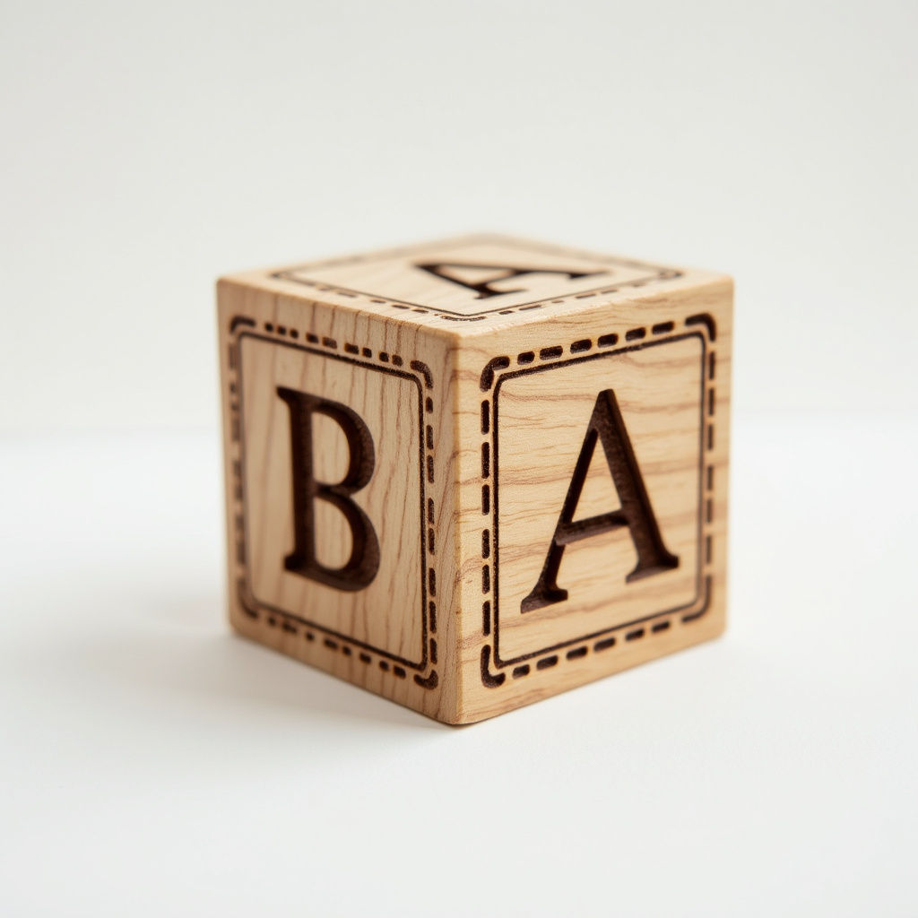 Classic Oak Alphabet Cube
