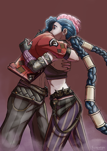 Fanart of Jinx and Vi from the Arcane series.
