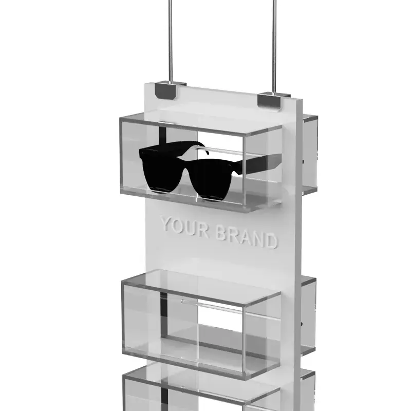Thumbnail: Acrylic Hanging Sunglasses Holder Glasses Box Storage Hanger Eyeglasses Display