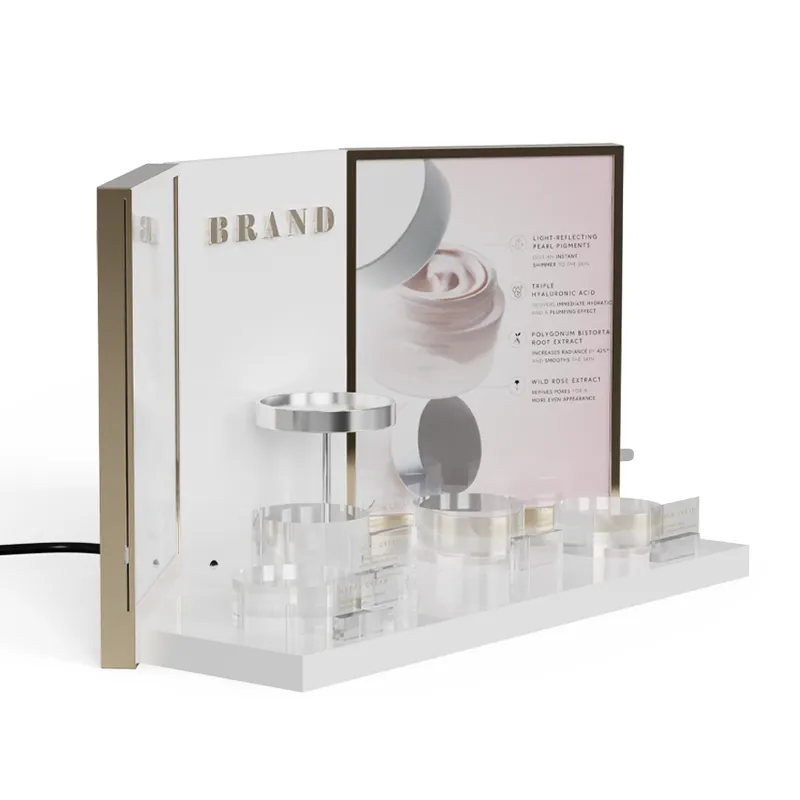 Cosmetic Jar Display Stand Countertop Display Panel with Poster | Caamatech