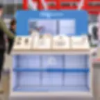 Interactive Acrylic Headphone Display Holder Retail Store Digital Devices Audio Touch Screen Display Cabinet