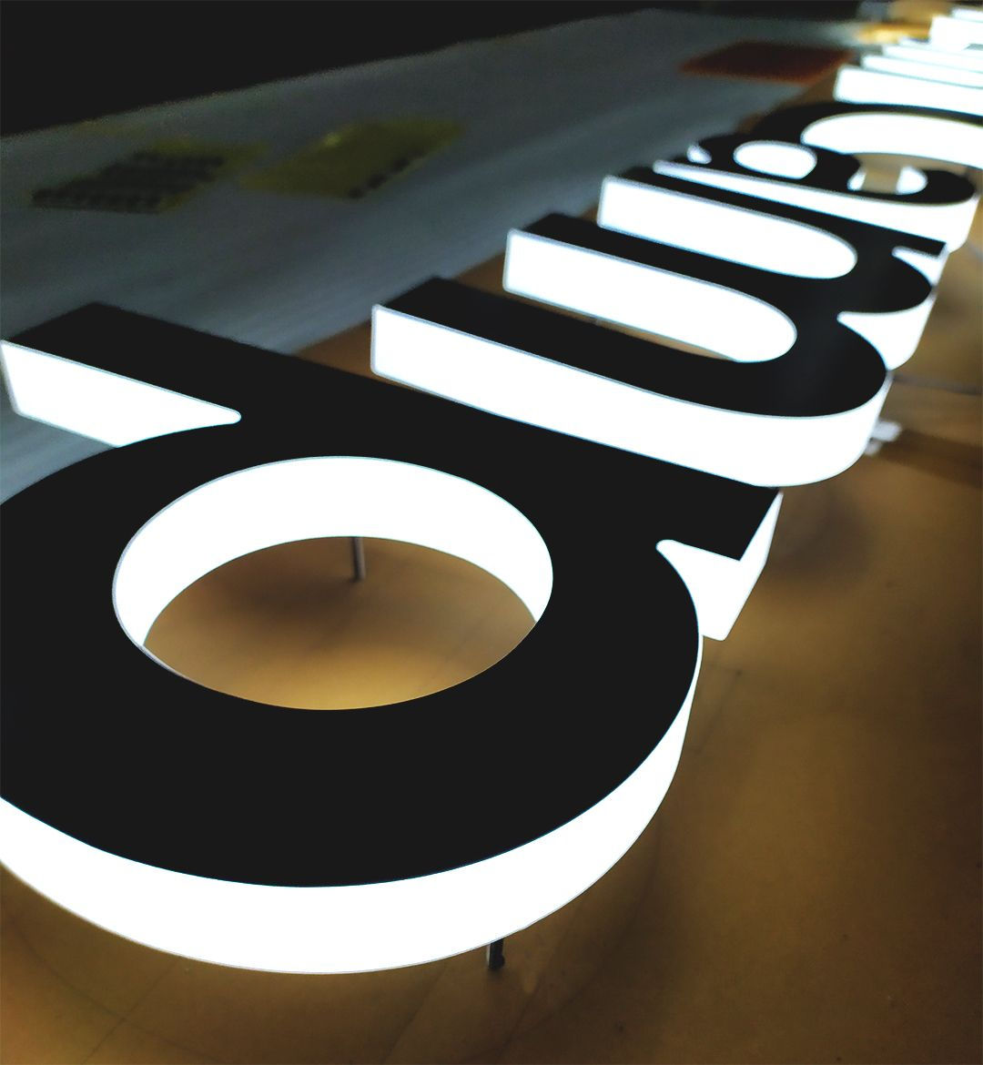 Full Lit Acrylic Channel Letters Custom 3D LED Sign with color vinyl