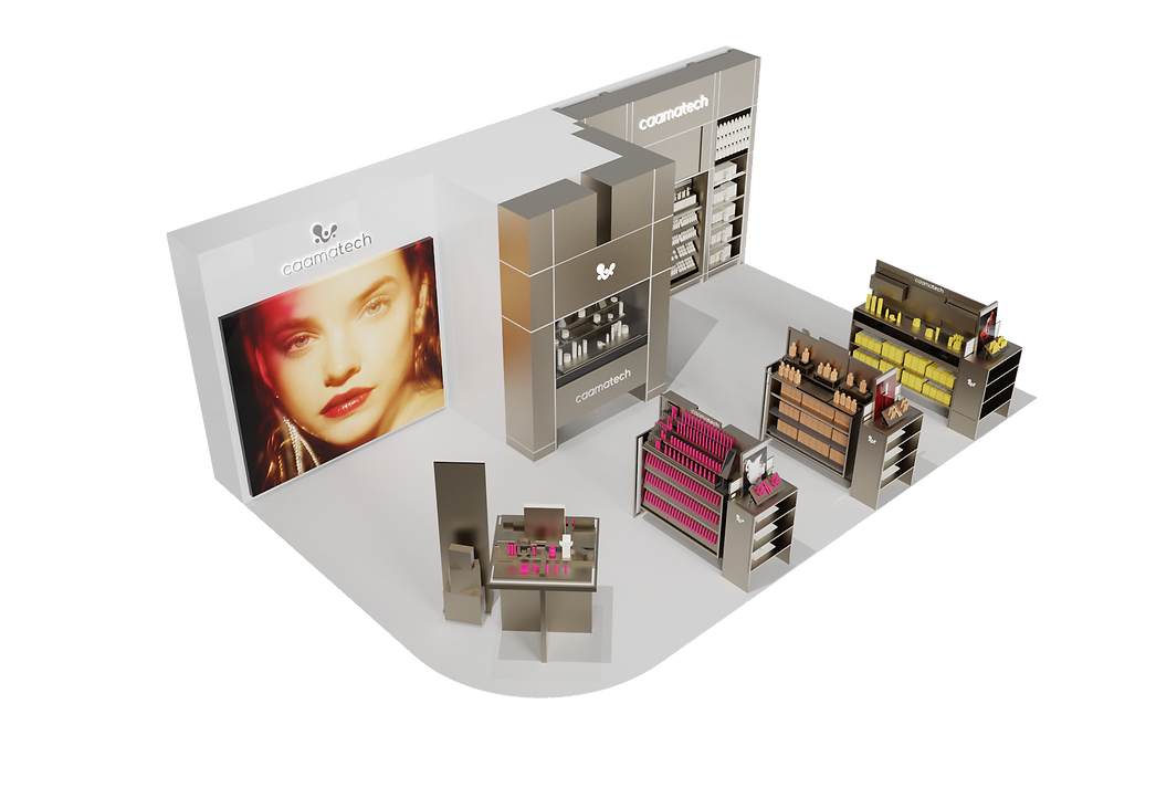 Cosmetics Store | Caamatech | Cosmetic display stand in-store beauty ...