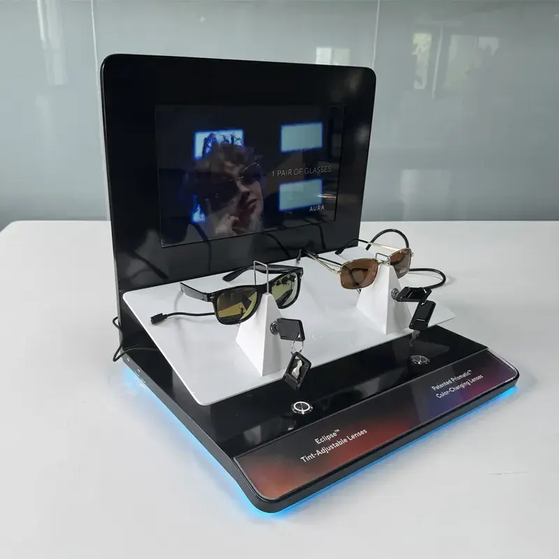 Thumbnail: LED Smart Glasses Display Stand with Locking Desktop Eyewear Display