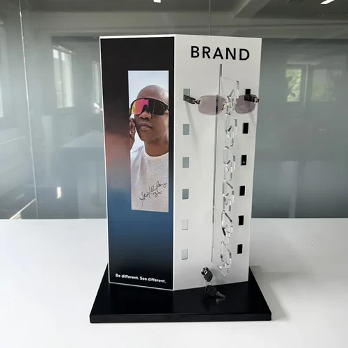 Custom Logo Transparent Acrylic Fashion Eyewear Display Rack | Caamatech