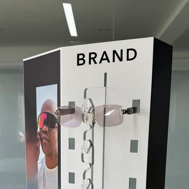 Custom Logo Transparent Acrylic Fashion Eyewear Display Rack