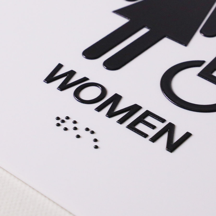 Vandtæt Braille Toilet Skilt