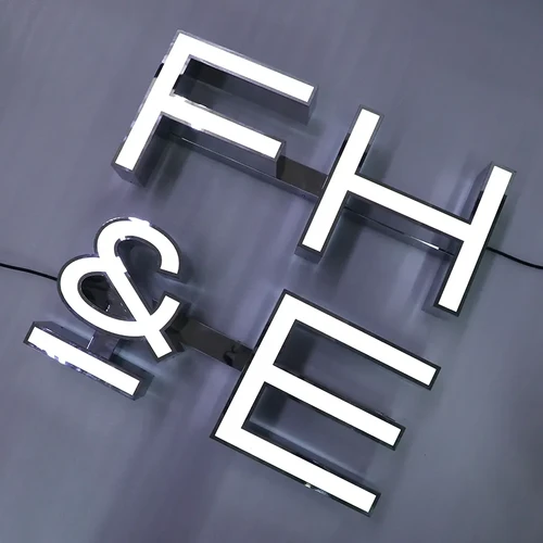 Trim Lettering Outdoor 3D LED Metal Channel Letters | Front-Lit Trim Cap Sign for ...