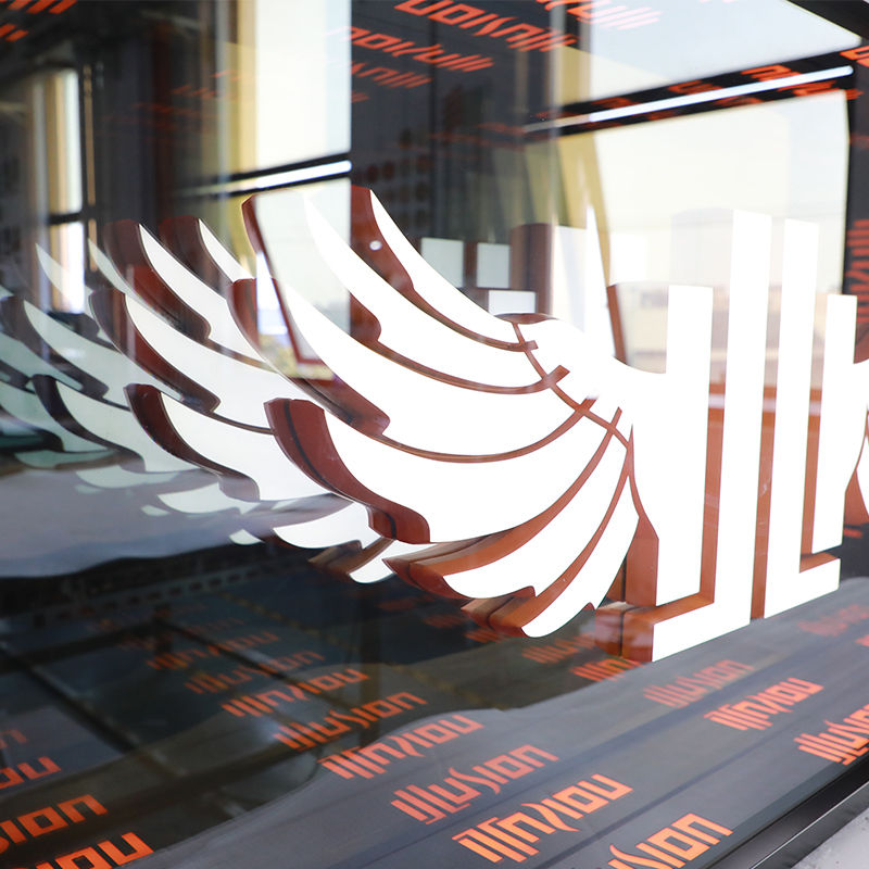 Miniatura: Yijiao Infinite Mirror Effect 3D LED Acrylic Sign Stainless Steel Fabricated Returns Pattern