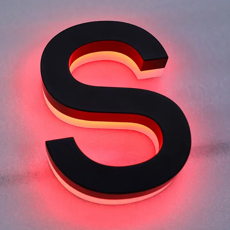 Miniatura: Halo-Lit Stainless Steel Illuminated Yacht Sign | Acrylic RGB Letters for Stunni