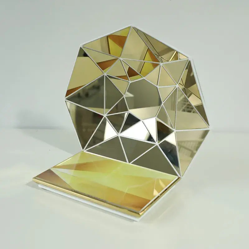 Thumbnail: Gold Mirror Perfume Display Stand Countertop Cosmetic Display Tray
