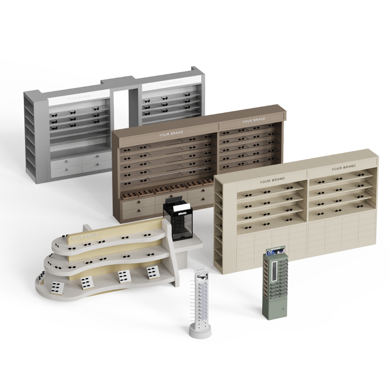 Thumbnail: Fashion Wood Optical Shop Frame Display Stand Rack Showroom Design