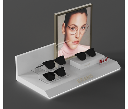 Caamatech Tabletop LED Screen Glasses Sunglasses Multi-layer Display Tray Side View