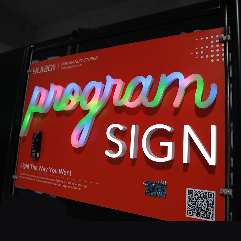 Thumbnail: Yijiao RGB LED Faux Neon Sign - Color-Changing, Remote Controlled Effect