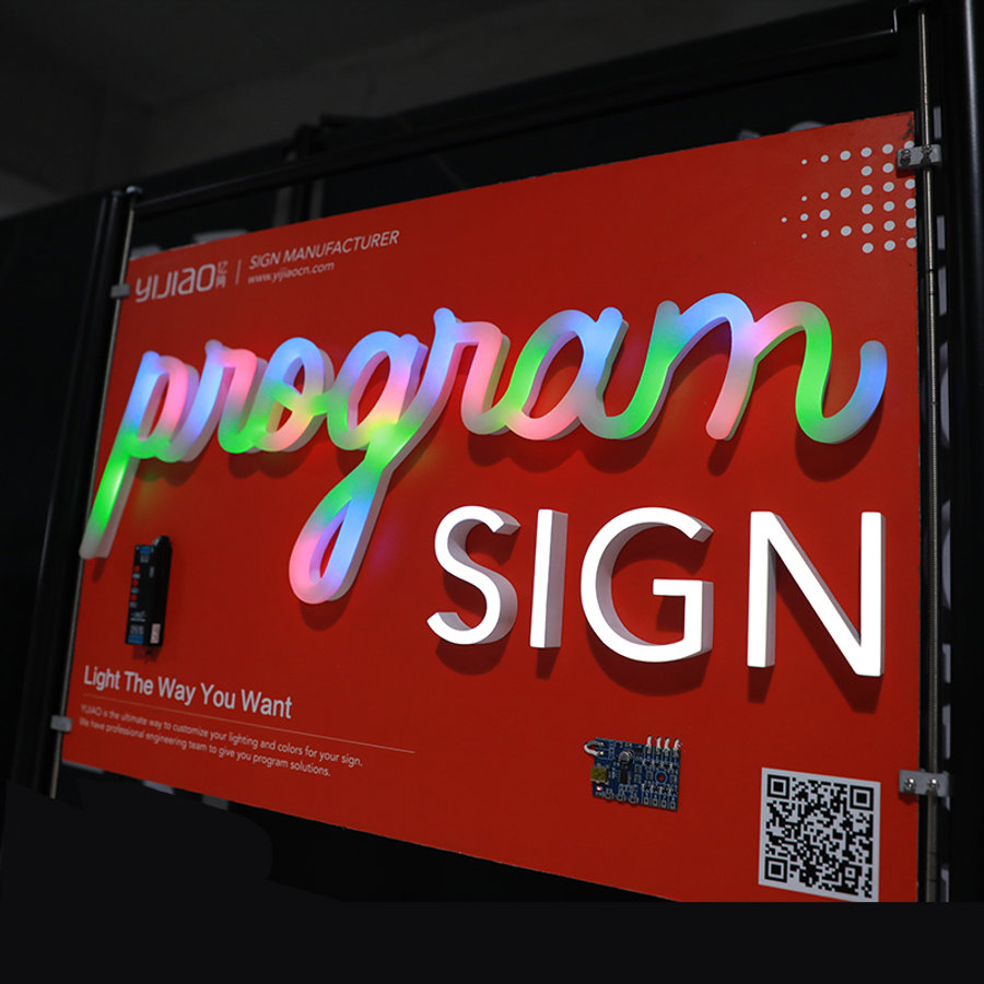 RGB LED Faux Neonskilt – Farveskiftende Lysdekoration