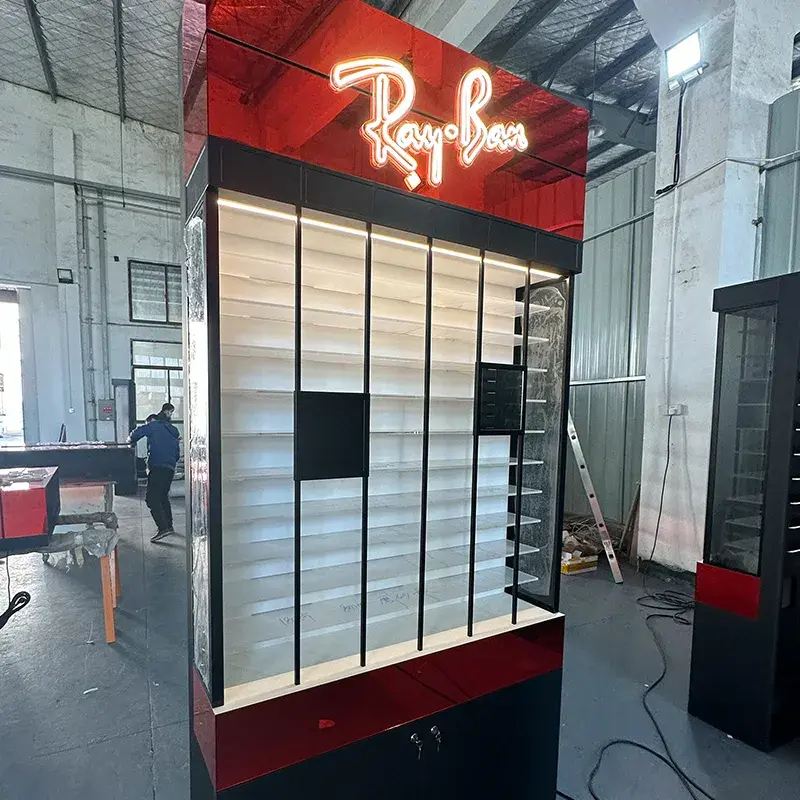 Optical Display Cabinet Customized Retail Eyewear Shop Storage Display Shelf