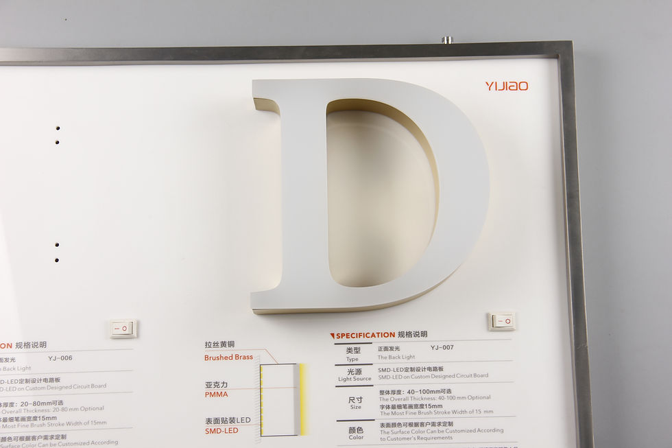 Miniatura: Yijiao Super Bright Trimless Metal Channel Letter Brass Channel Business LOGO Sign Effect