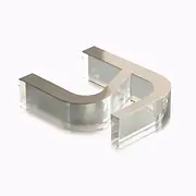YJ-N104 professional flat cut acrylic letter combined with a polished stainless steel face for a modern, architectural finish.