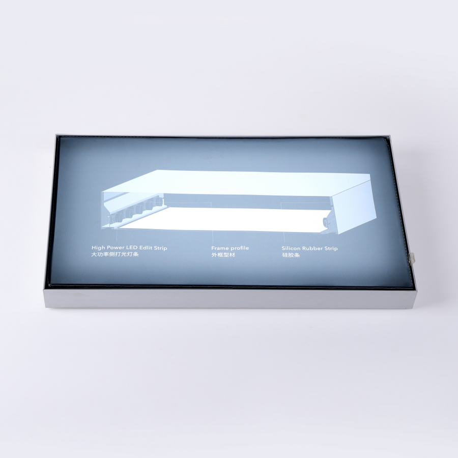 Slank Lysboks i Aluminium med Stoftryk