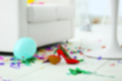 After Party Cleaning - messing living area after a party