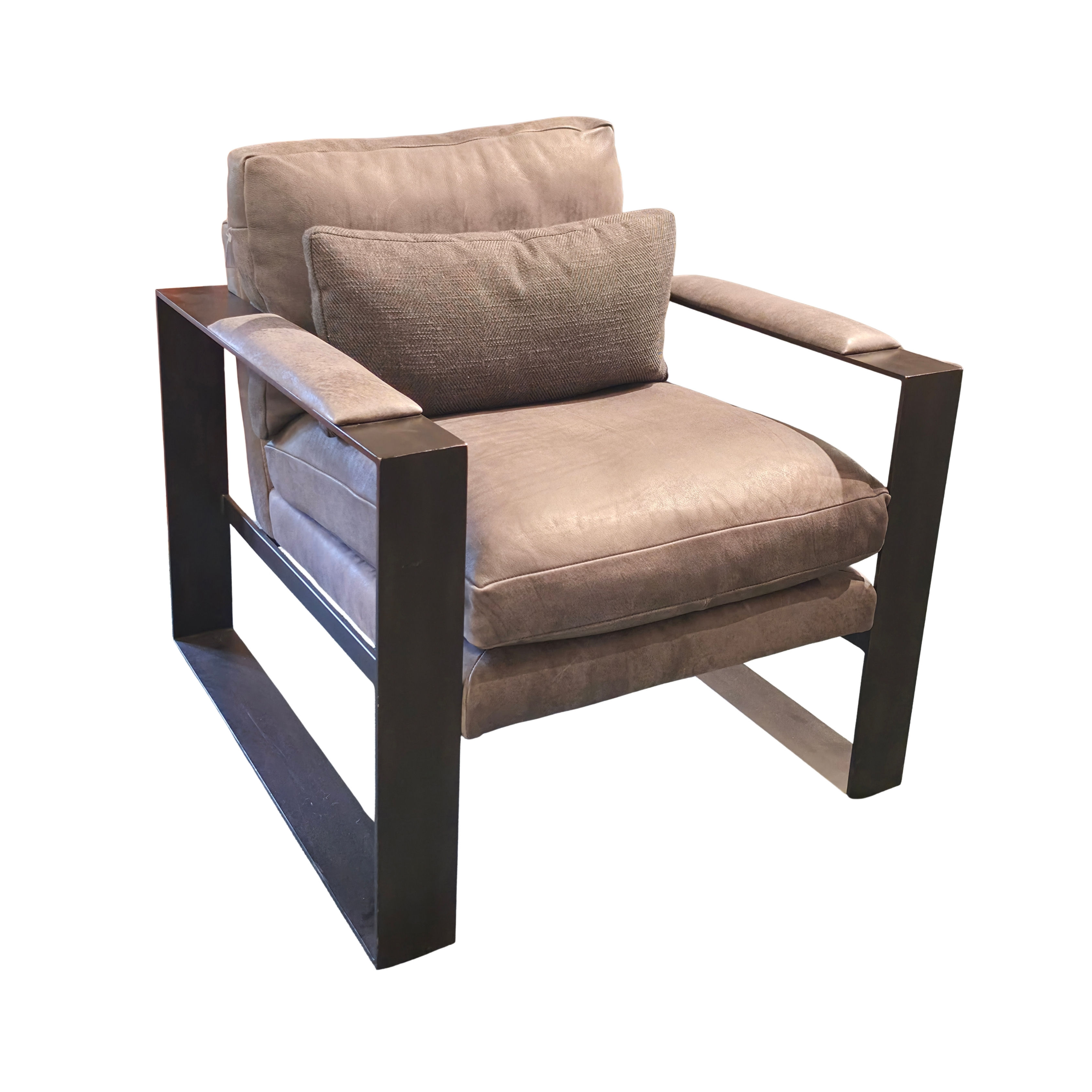Bernhardt Interiors N4112L Metal Chair in Aniline Leather