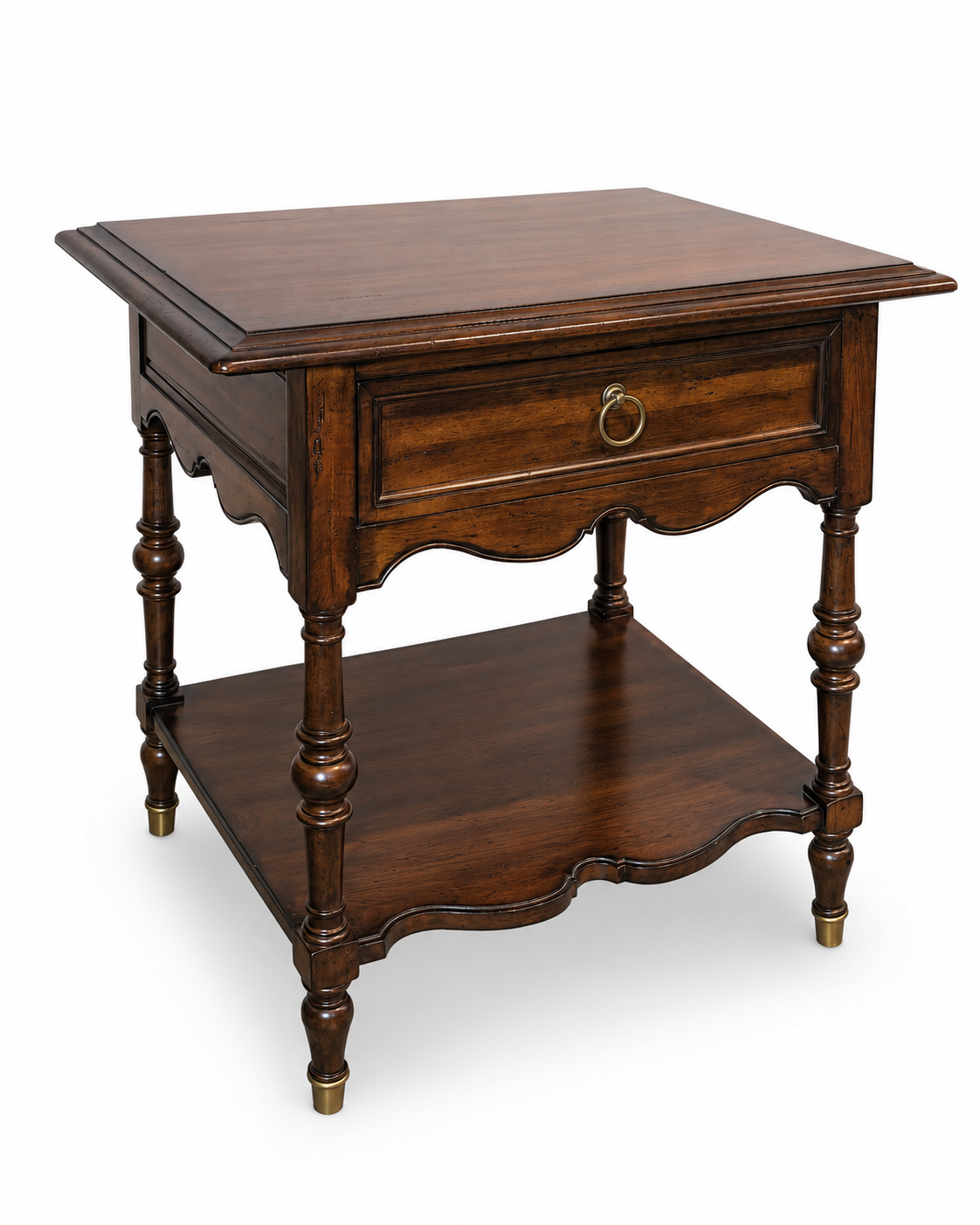 Sherrill Occasional 485-970 Drawer End Table in Dark Tobacco