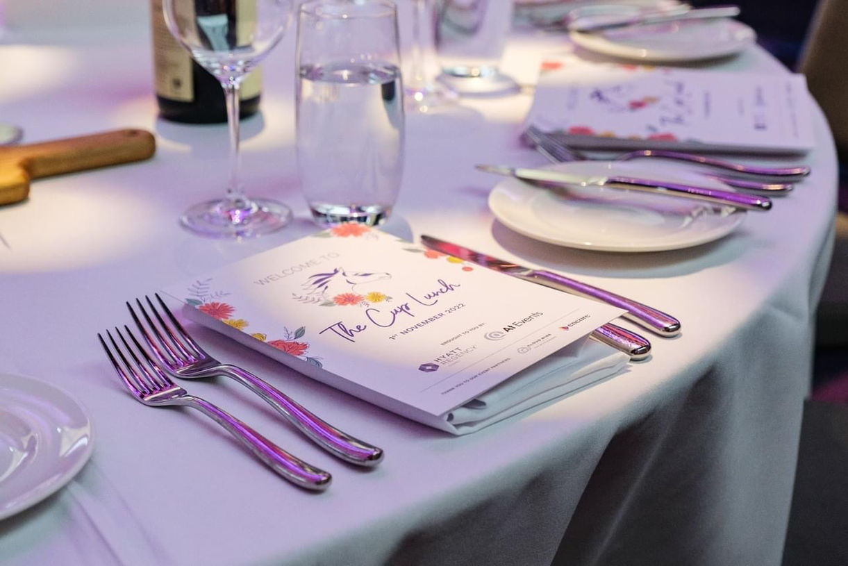 Melbourne Cup event at Hyatt Regency Sydney. Logo and branding design.