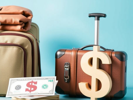 suitcase with a dollar sign