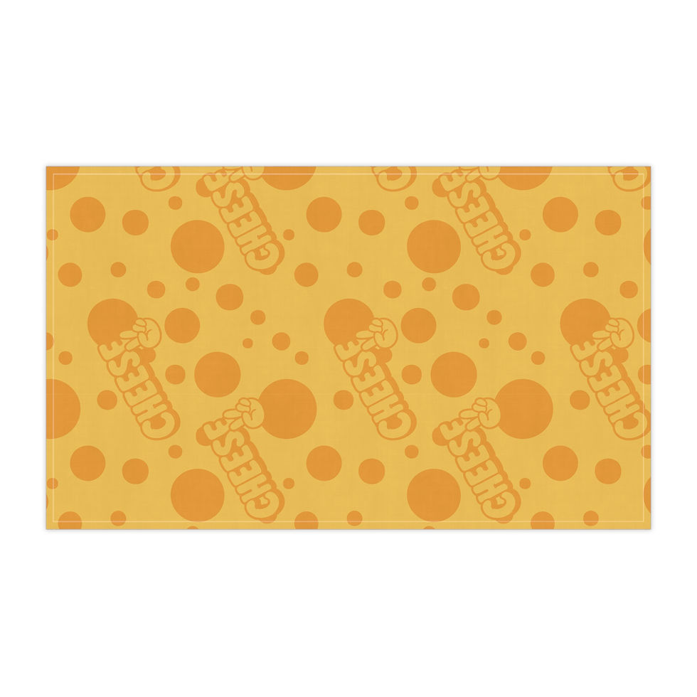 Miniatura: Cheese Pattern Tea Towel — Fun Yellow Kitchen Dish Towel