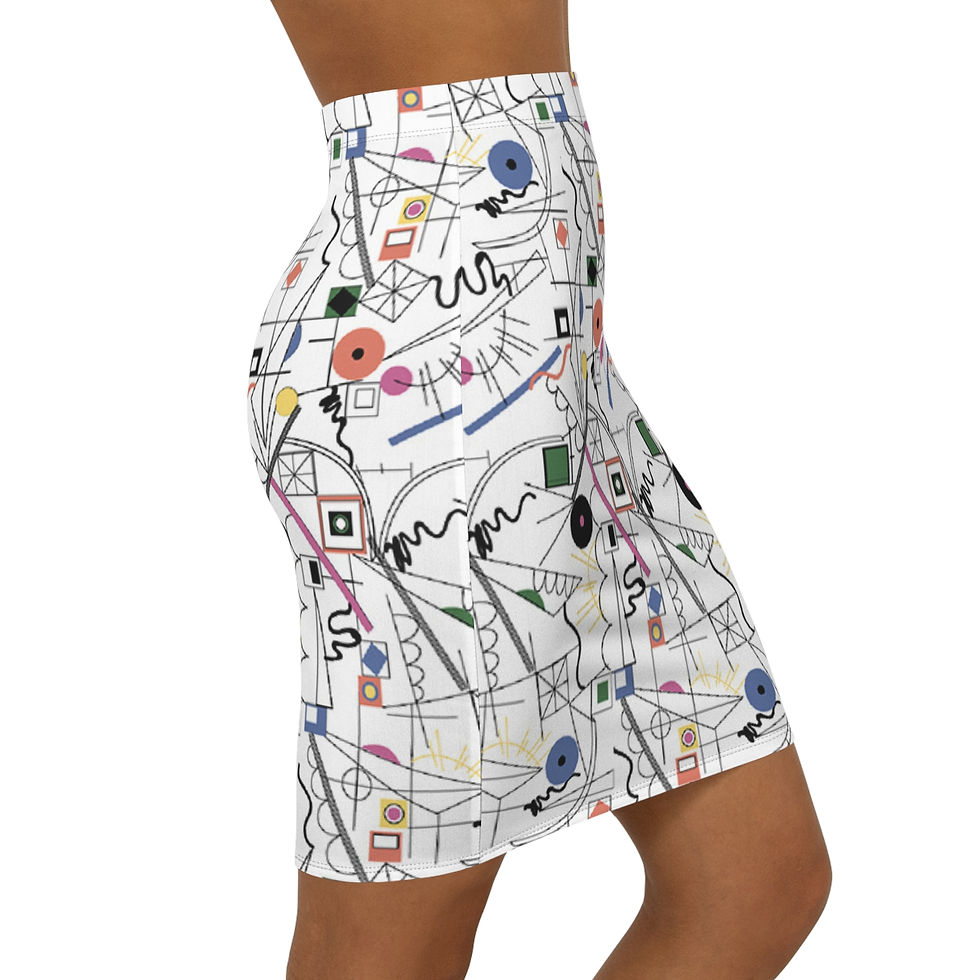 Thumbnail: Women's Mid-Waist Pencil Skirt (AOP)