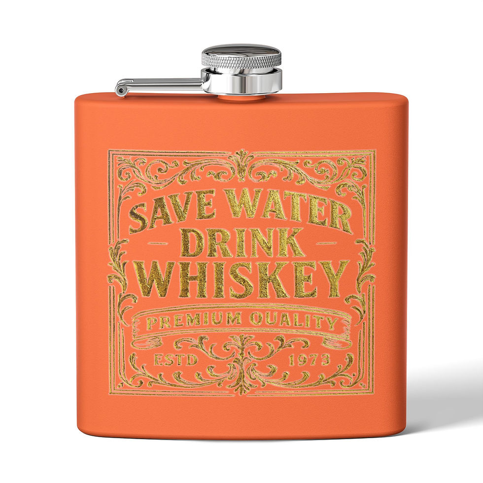 Thumbnail:  "Save Water Drink Whiskey" Stainless Steel 6oz Hip Flask 