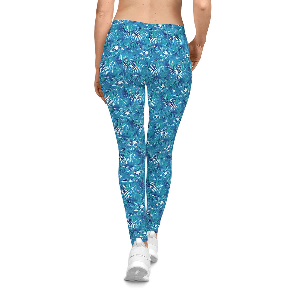 Miniatura: Blue MOVING STARS Leggings — Women's All-Over Print Activewear