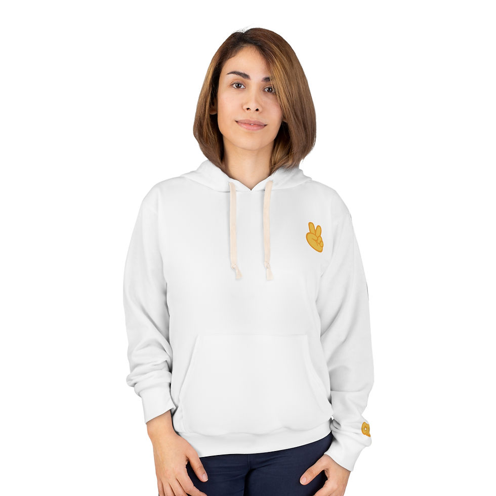 Miniatura: Say Cheese Peace Sign Hoodie — Retro Cheese Graphic Pullover