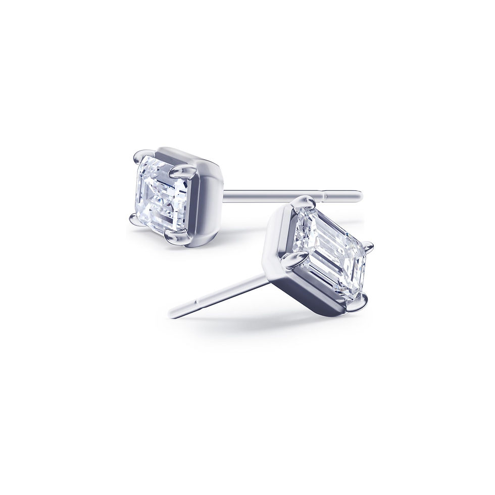 Thumbnail: Simple Round Diamond Stud Earrings |18K White Gold|Platinum