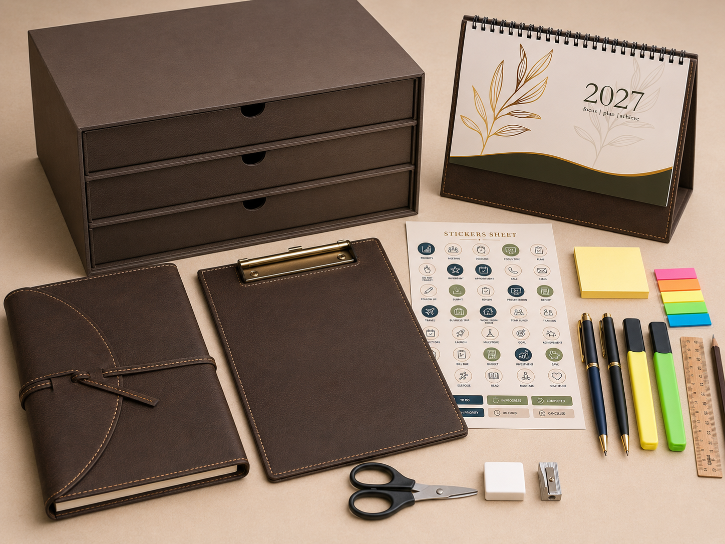 Corporate Gift Set - Drawer set (Diary, Clipboard, Stickers, Stationary)