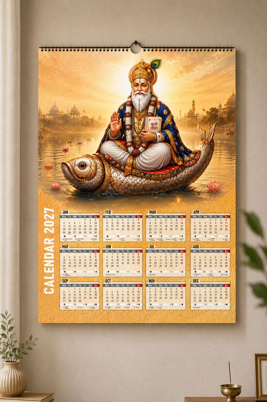 Single Sheet Wall Calendar - Jhulelal 02